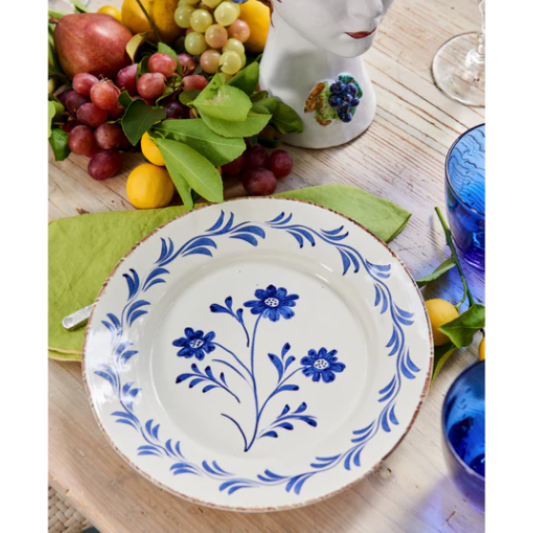 Casa Nuno Blue & White Dinner Plates – Mintwood Home Casa Nuno Blue & White Dinner Plates – Mintwood Home