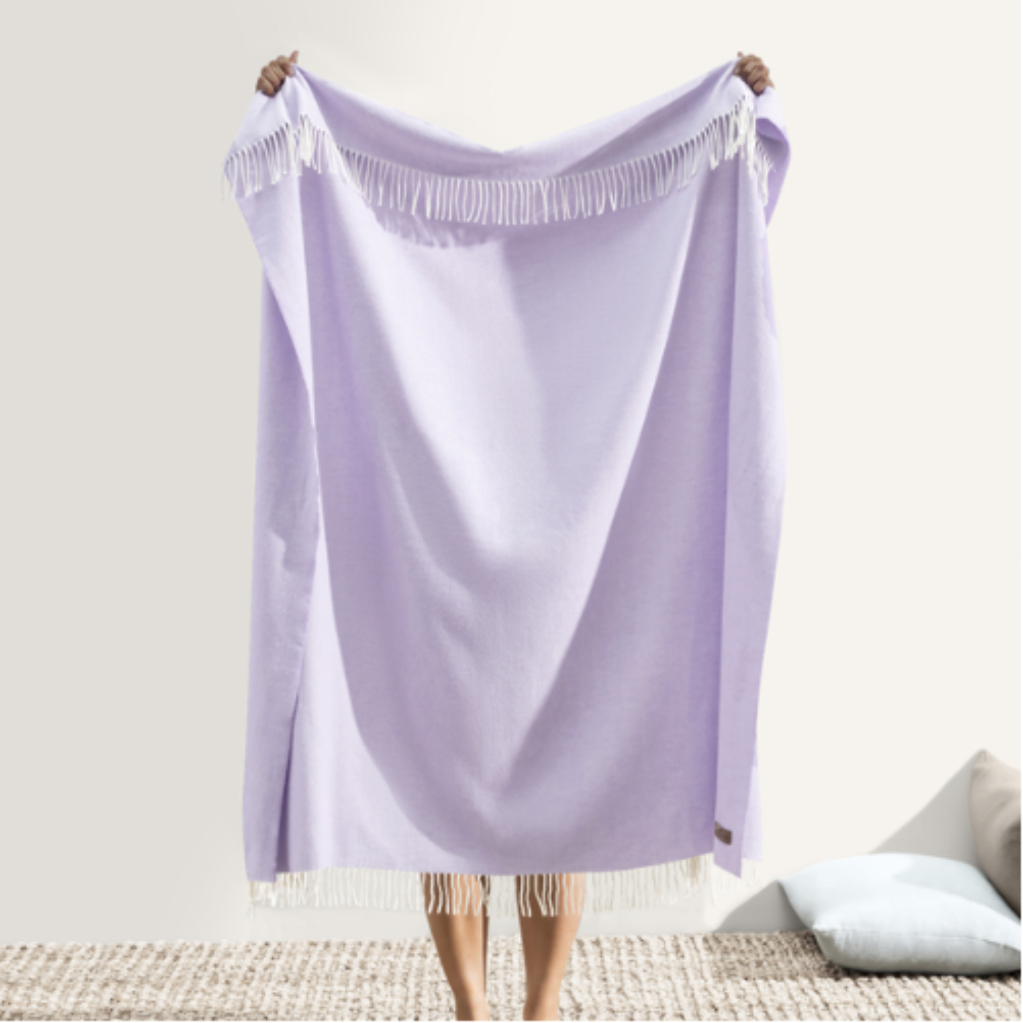 Lilac Herringbone Throw