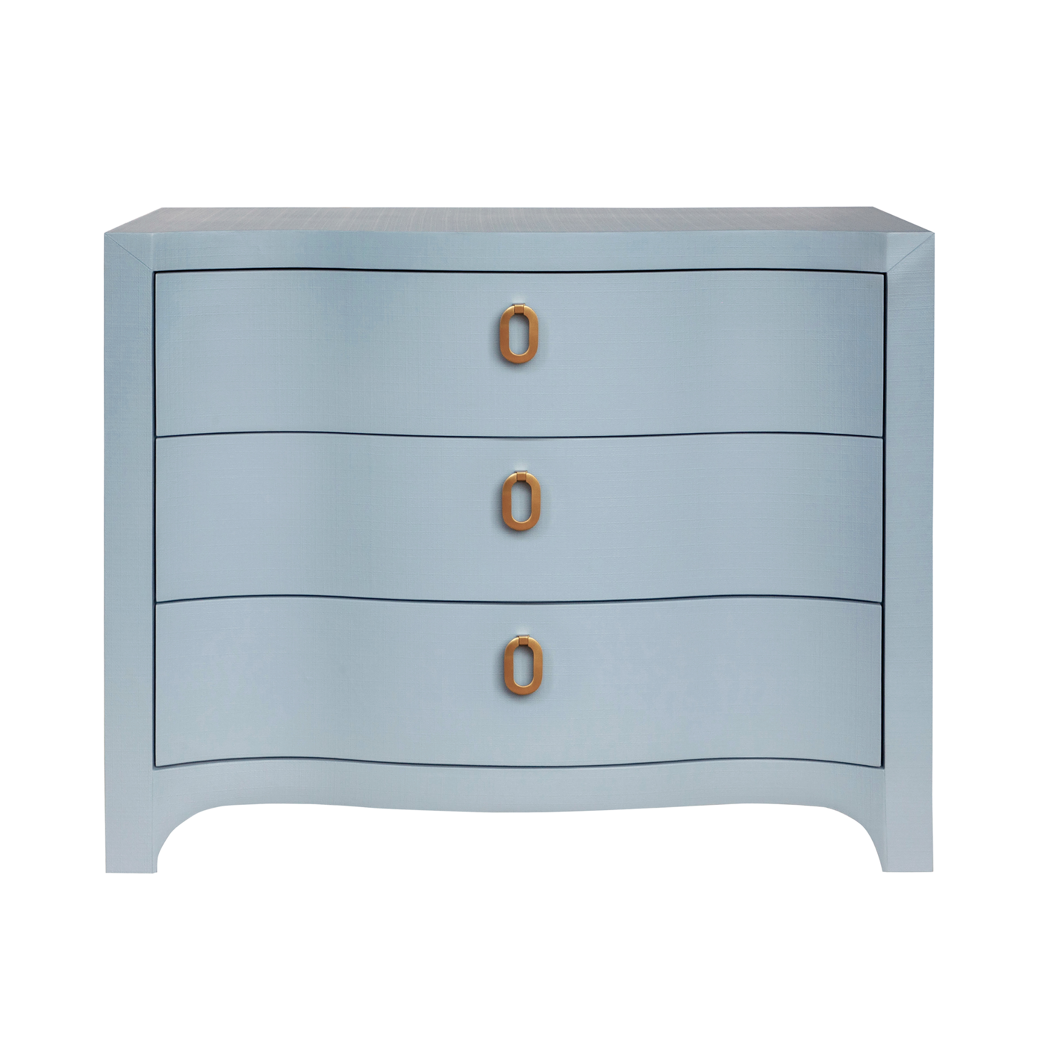 Worlds Away Cora Chest Light Blue Textured Linen