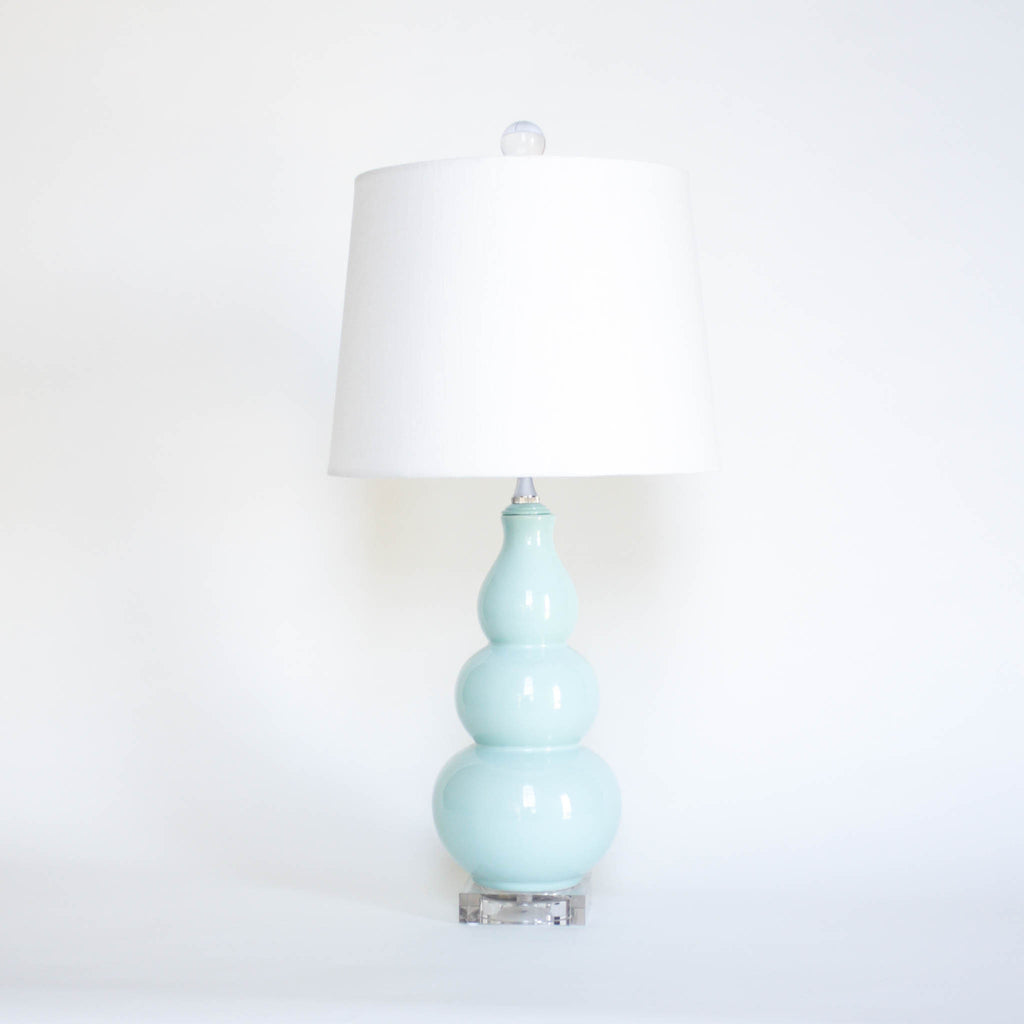 Spa Blue Ceramic Gourd Lamp