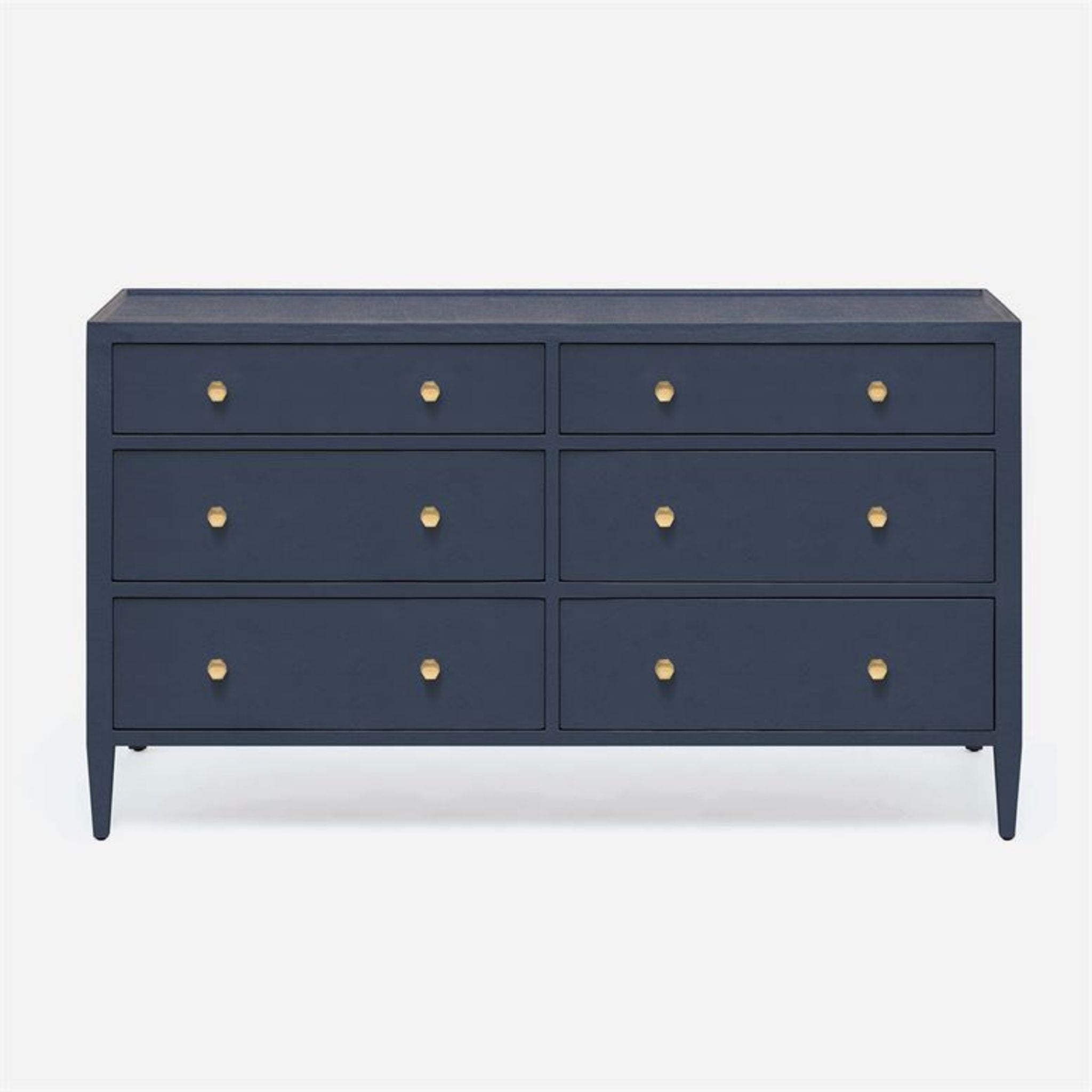Made Goods Jarin 60" Dresser - True Navy Faux Belgian Linen Made Goods Jarin 60" Dresser - True Navy Faux Belgian Linen